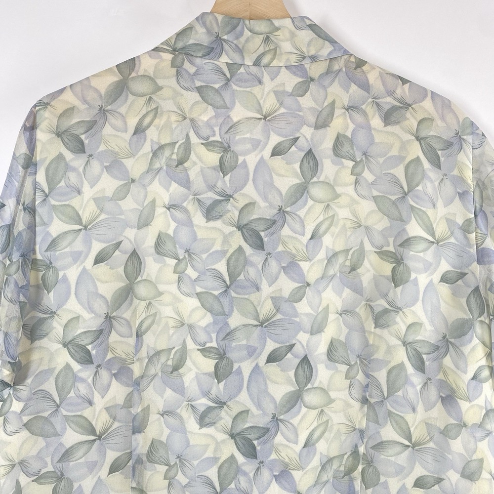 Liz Claiborne Women's Silk Floral Resort Short Sleeve Shirt Size 14 Button Front - Picture 5 of 15